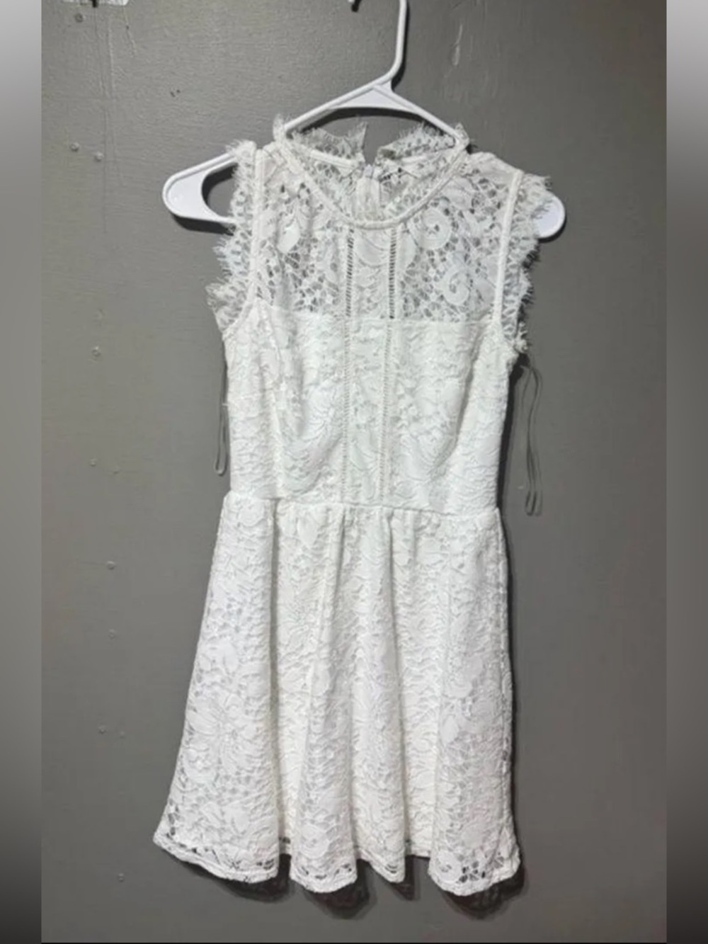 T.J.Maxx White Lace Fit & Flare Sleeveless Dress